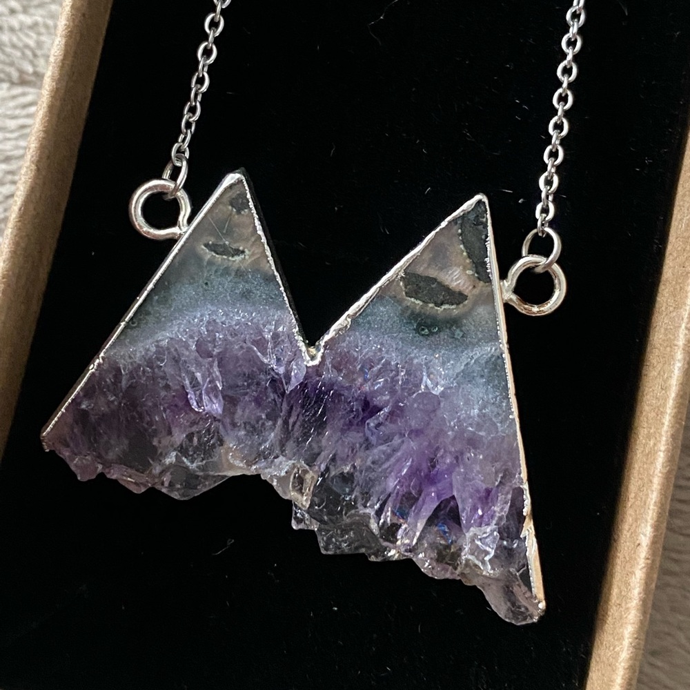 Raw Amethyst Mountain Necklace